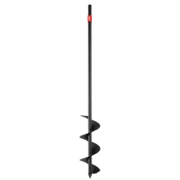 3” x 24” Bulb Planting Auger Bit with 3-Flat Shank​ standing upright on a plain background.