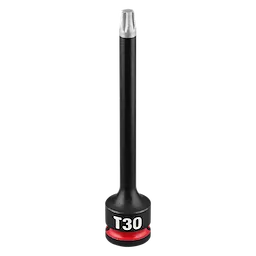 SHOCKWAVE Impact Duty 3/8" Drive 4" Torx T30 Bit Socket standing upright on a plain background.