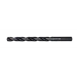 21/64" Thunderbolt black oxide drill bit with a twisted design and a cylindrical shank for drilling into various materials.