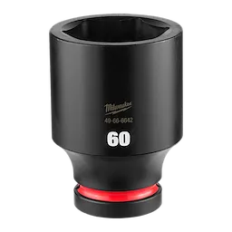 SHOCKWAVE Impact Duty 1" Drive 60MM Deep Impact Socket, black with red ring near the base and white "60" marking.