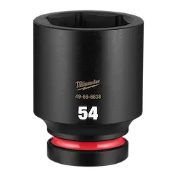 SHOCKWAVE Impact Duty 1" Drive 54mm Deep 6 Point Socket standing upright with a visible 54 marking.