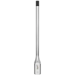The 3/8" Drive 6mm Long Hex Bit Socket features a silver-colored, long, cylindrical body with a hexagonal bit at the end for precision fastening. The brand logo and product details are etched on the lower part of the socket.