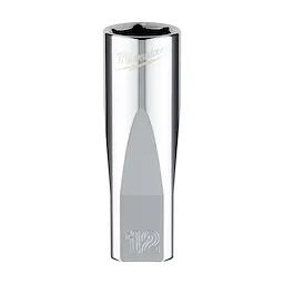 1/4" Drive 12mm Metric 6-Point Deep Socket with Four Flat Sides