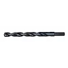 15/32" THUNDERBOLT black oxide drill bit with a twisted design, a smooth cylindrical shank, and a dark finish.