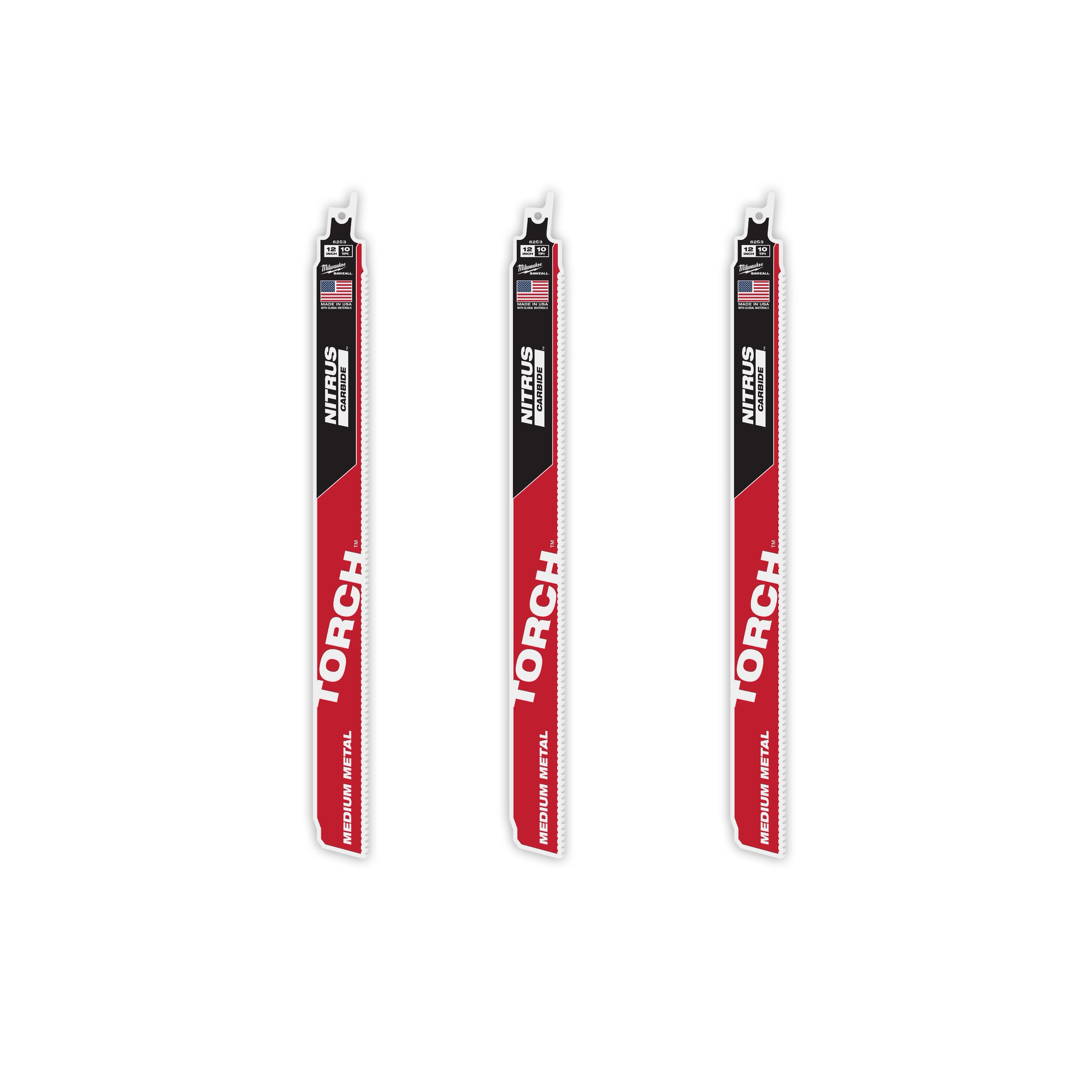 (3PK) 12" 10TPI The TORCH™ with NITRUS CARBIDE™ Teeth for Medium Metal