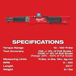 M12 FUEL™ 3/8" Digital Torque Wrench w/ ONE-KEY™ Specs