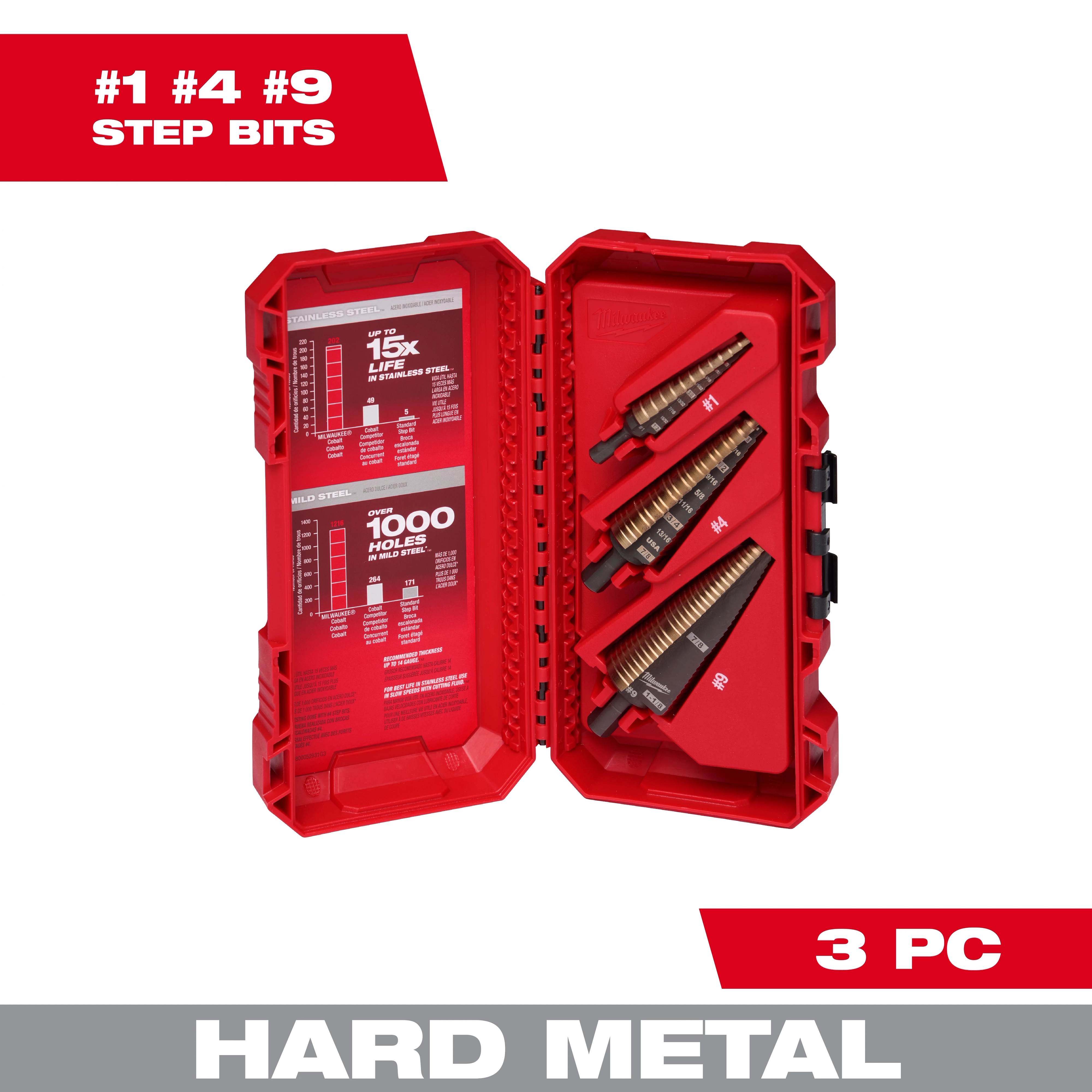 Cobalt Step Bit Kit (3PC)