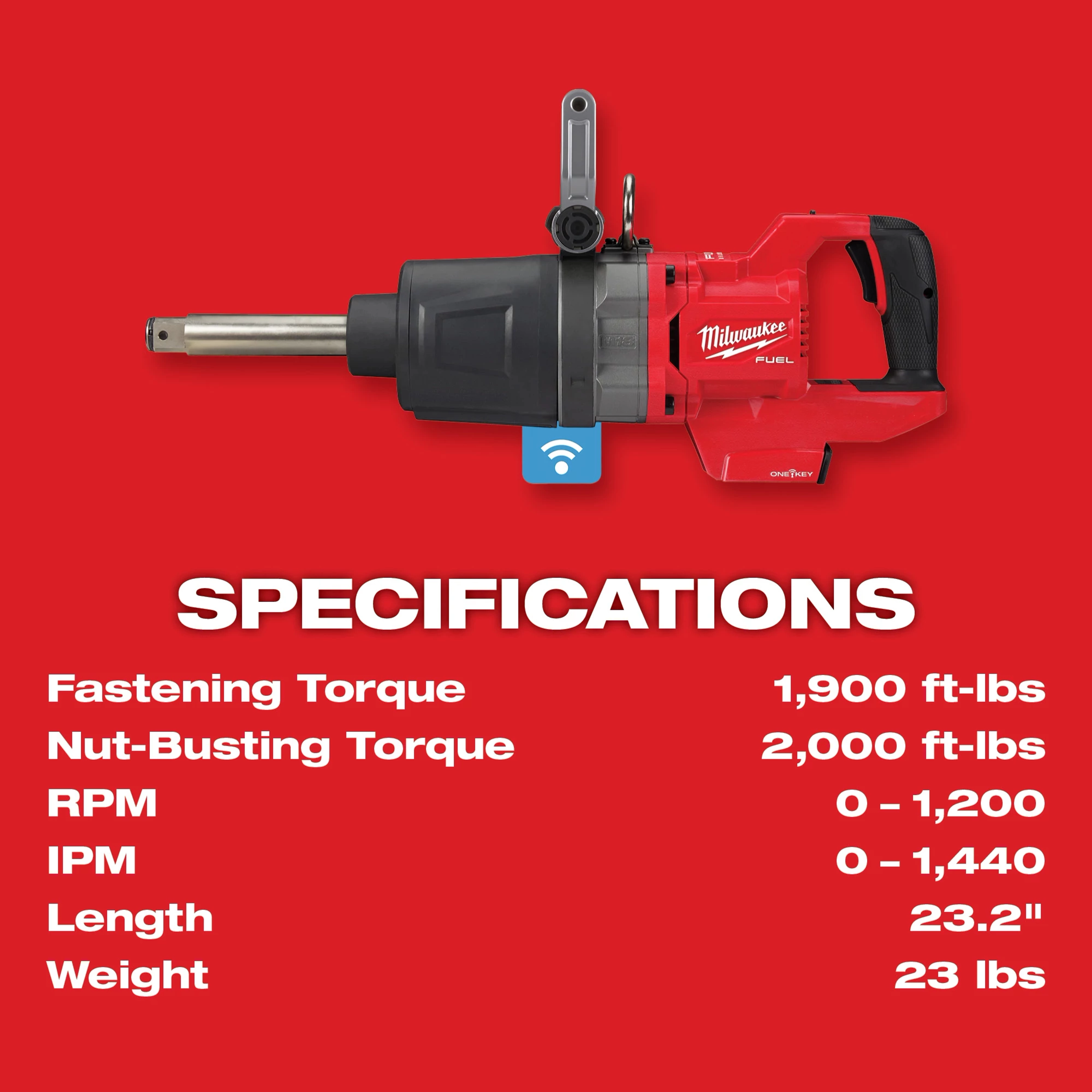 M18 FUEL™ 1" D-Handle Ext. Anvil High Torque Impact Wrench w/ ONE-KEY™ Specs