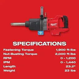 M18 FUEL™ 1" D-Handle Ext. Anvil High Torque Impact Wrench w/ ONE-KEY™ Specs