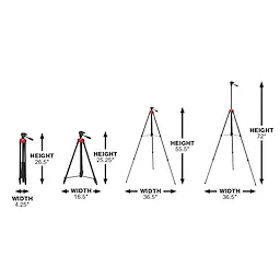 72" Laser Tripod Dimensions