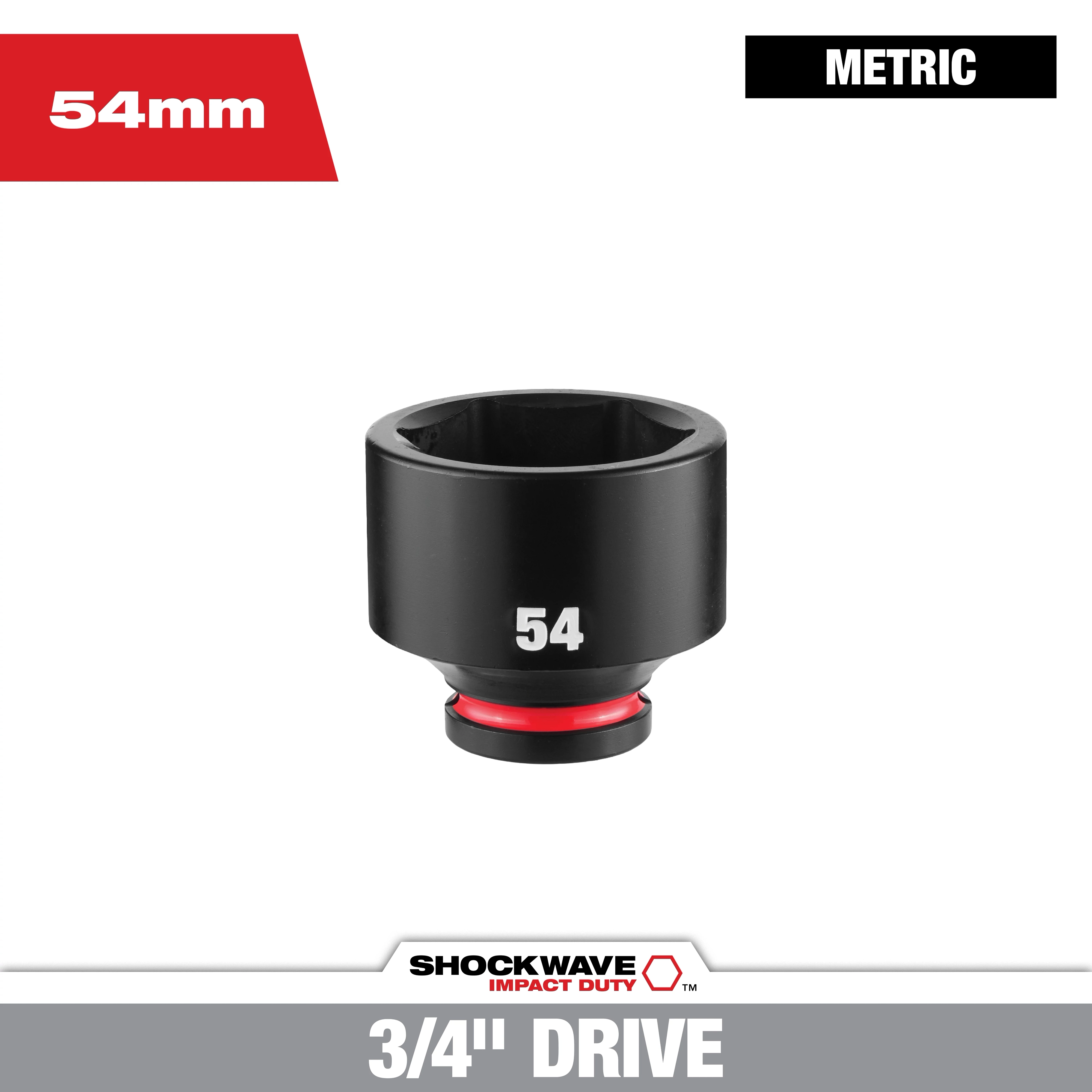 SHOCKWAVE Impact Duty 3/4" Drive 54MM Standard 6 Point Socket centered on a plain background
