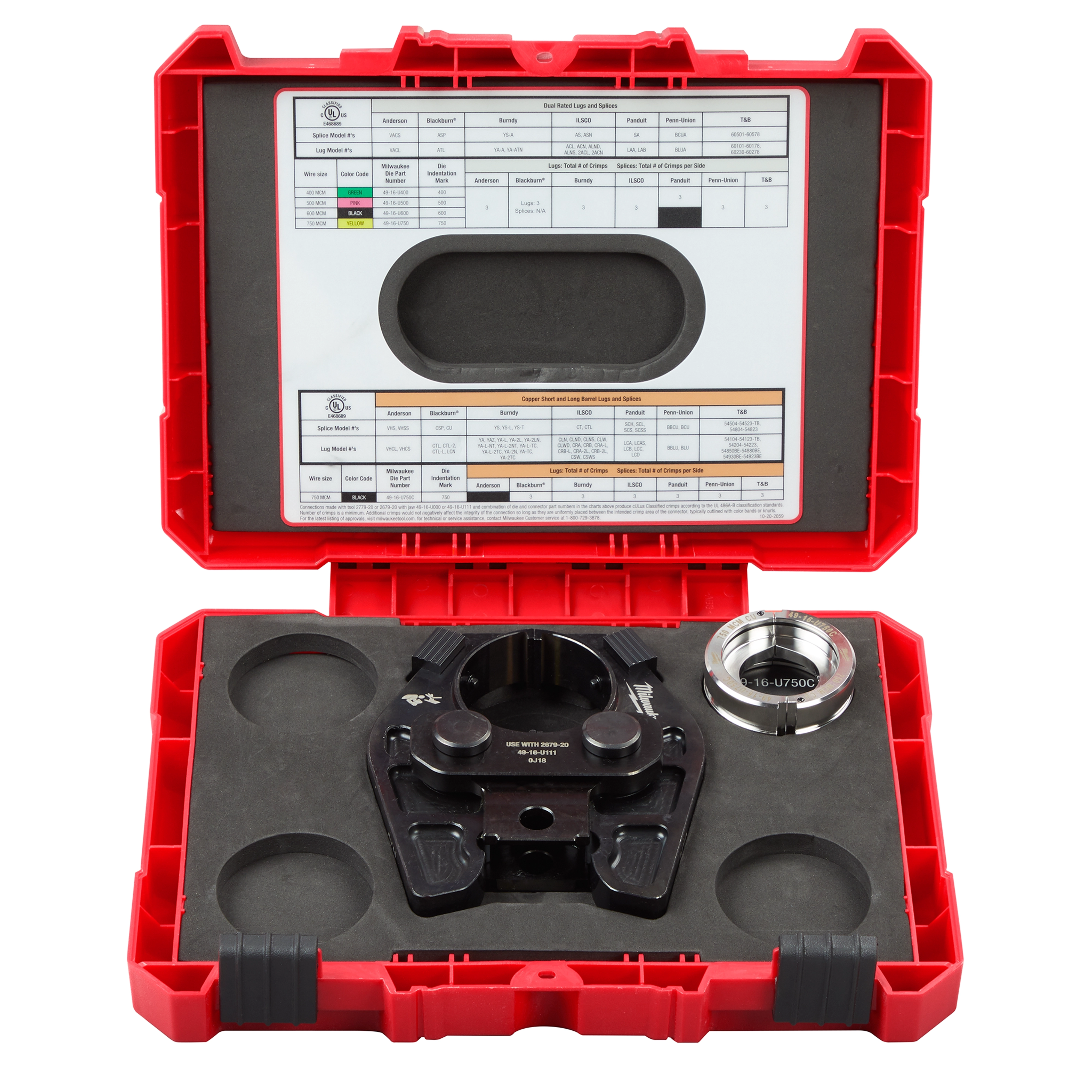 750 MCM Cu/Al Crimping Jaw with 750 MCM Cu 6T U Style Die
