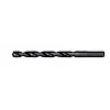 The 25/64" THUNDERBOLT® BLACK OXIDE DRILL BIT features a black oxide finish and a twisted design. It is used for drilling into tough materials with increased durability and reduced friction. The bit has a cylindrical shank with a sharp cutting edge for precise drilling.