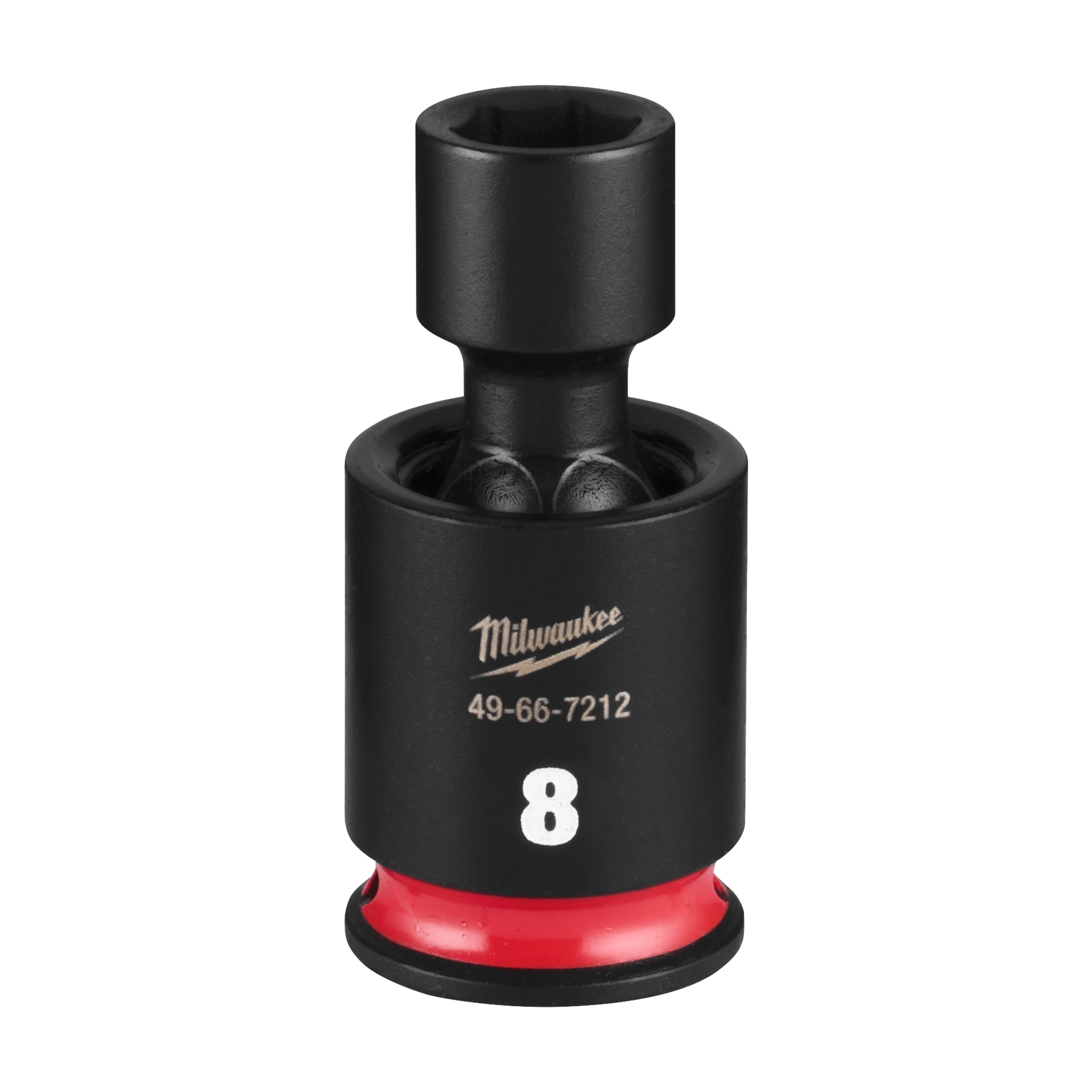 SHOCKWAVE Impact Duty 1/4" Drive 8MM Standard Swivel Socket standing upright with a red ring at the base.