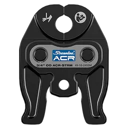 3/4" Streamline ACR Press Jaw for M12 FORCE LOGIC Press Tool, featuring clamp design with safety and operation icons.