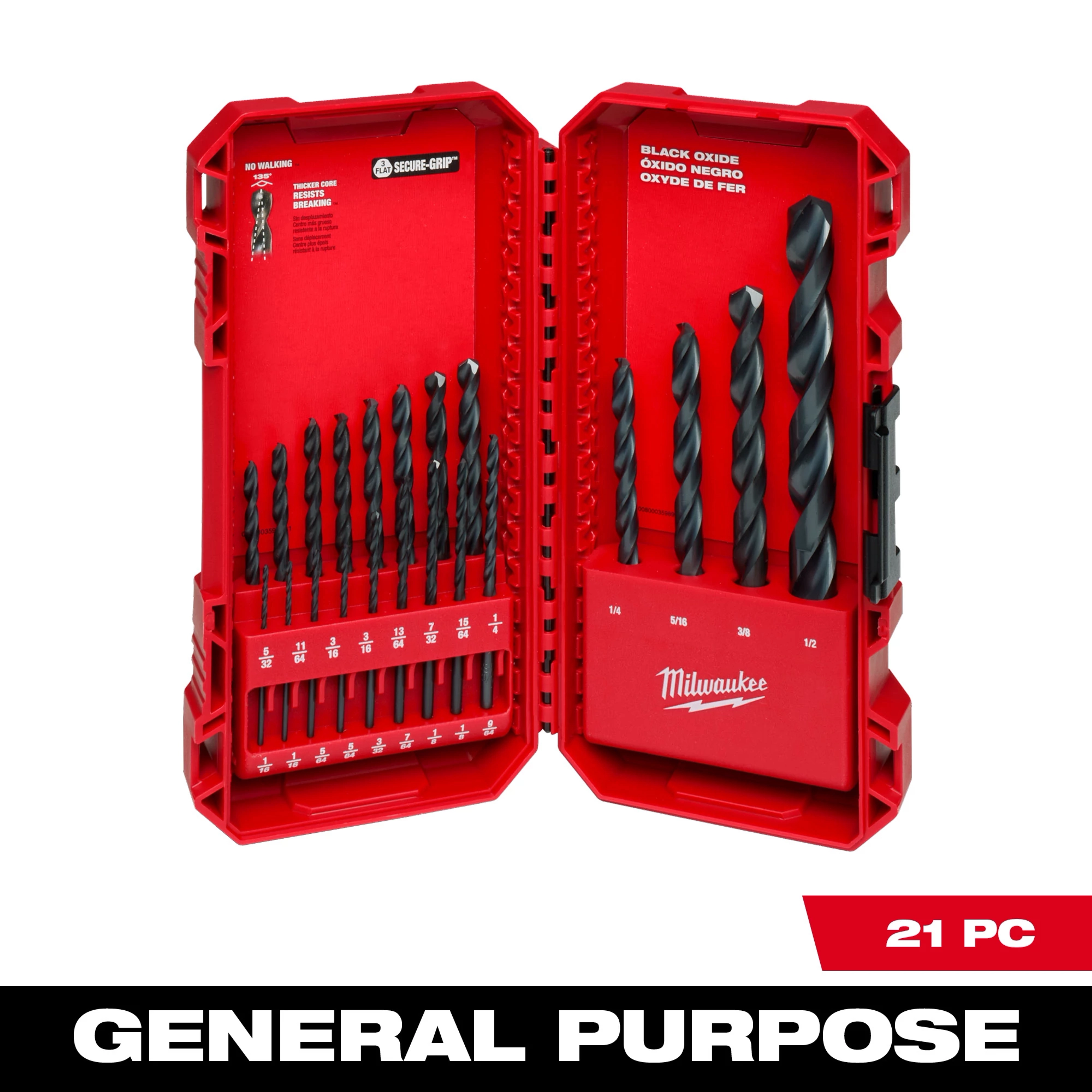 THUNDERBOLT® Black Oxide Drill Bit Set - 21PC