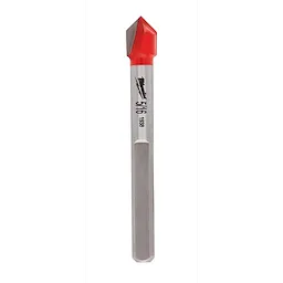 5/16" Glass and Tile Bit with a carbide tip and red plastic cap on a silver shaft.