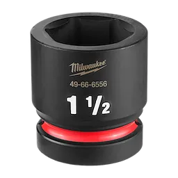 SHOCKWAVE Impact Duty 1" Drive 1-1/2" Standard Impact Socket, black with red band and white size markings.