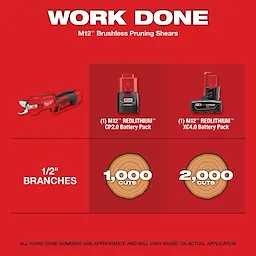 M12™ Brushless Pruning Shears Work Done