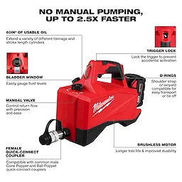 M18™ Brushless Single Acting 60in3 10,000psi Hydraulic Pump