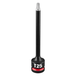 SHOCKWAVE Impact Duty 3/8" Drive 4" Torx T25 Bit Socket standing upright on a plain background.