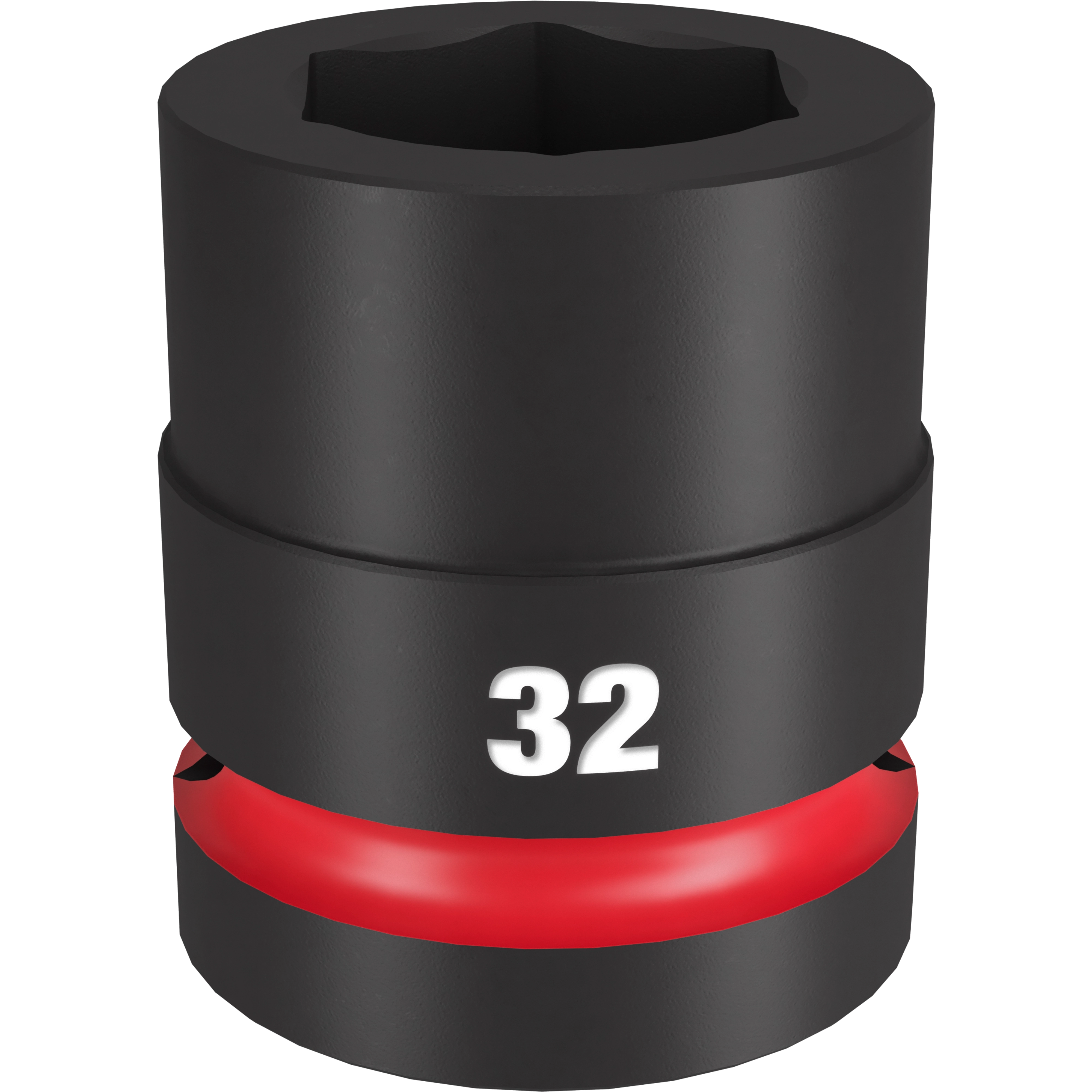 1" DR 32MM STD IMPACT SOCKET, a heavy-duty black impact socket labeled with "32" in white text and featuring a red band near the base.