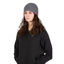 Image of a woman wearing the Milwaukee Fleece-Lined Beanie in gray