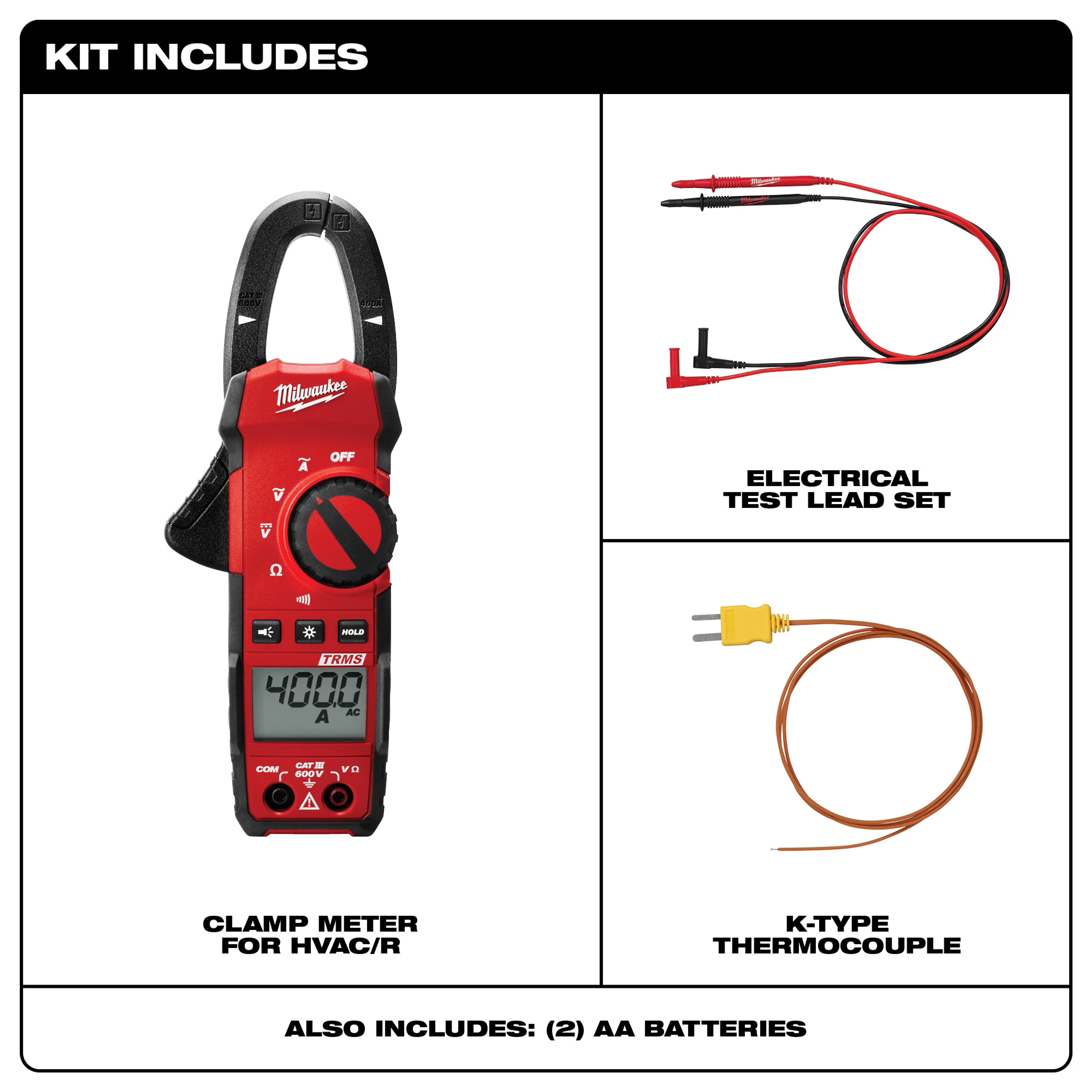 CLAMP METER FOR HVAC/R Kit Includes