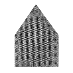 80 Grit Mesh Sanding Sheet with a pointed top and rectangular base, featuring a dark, textured grid pattern for abrasive sanding.