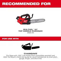 Recommended for use with M18 Fuel 12" Top Handle Chainsaw 2826-20. Compatible with .325" Low Profile Pitch chains and A041 Tail Mount.