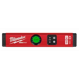 Milwaukee REDSTICK Digital Level with PINPOINT Measurement Technology, 14-inch, features a digital display and control buttons.