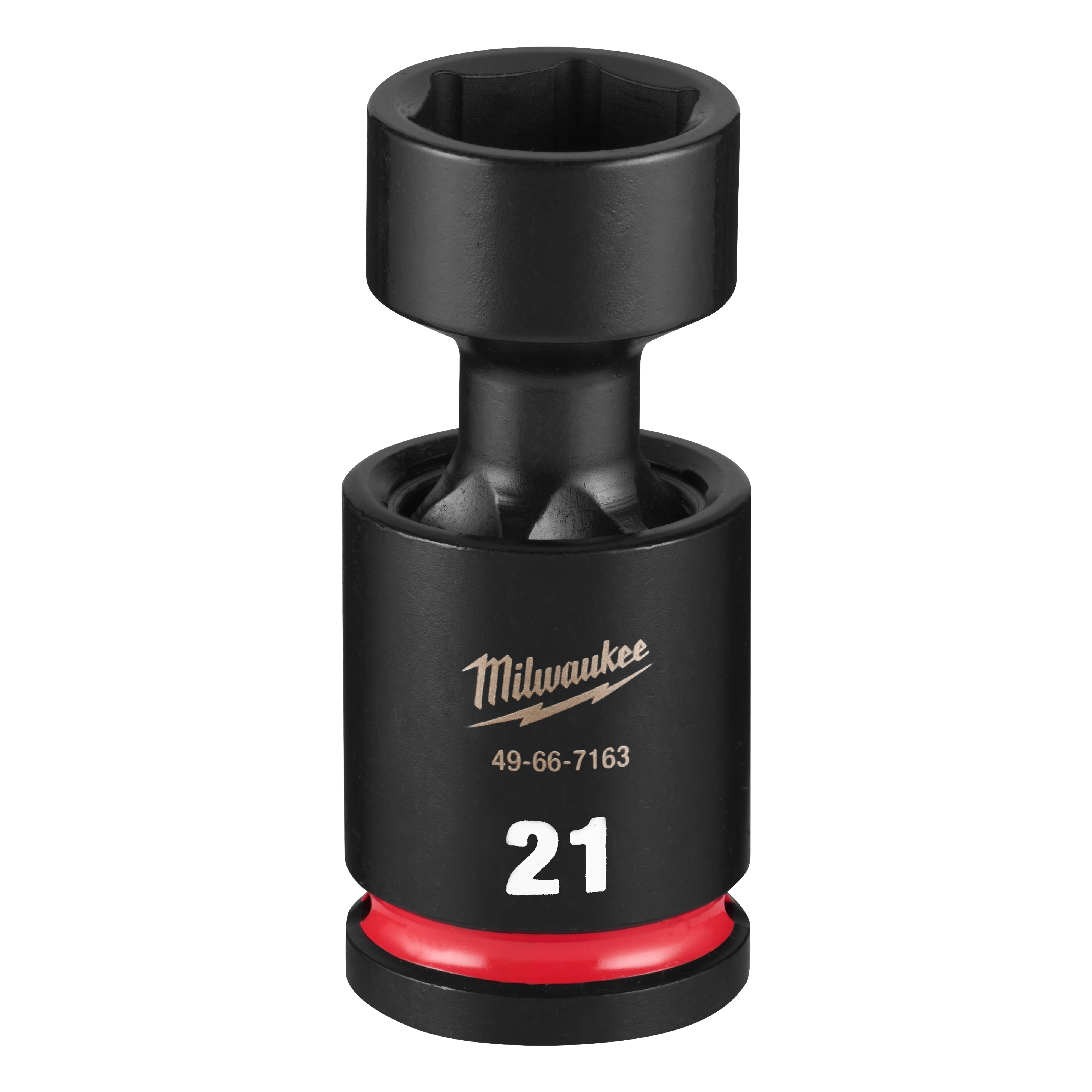 SHOCKWAVE Impact Duty 1/2" Drive 21MM Standard Swivel Socket standing upright with a visible 21 marking.