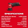 M12 FUEL™ Orbital Detail Sander, view 21