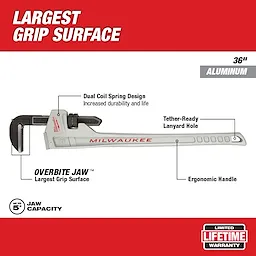 36 in. Aluminum Pipe Wrench