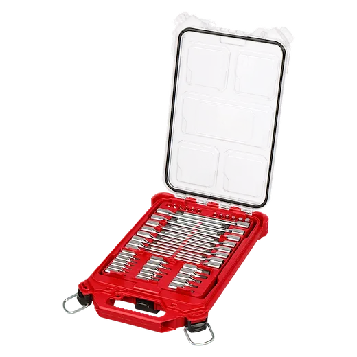 46pc 1/4” and 3/8” Drive SAE Bit Socket Set with PACKOUT™ Compact Low-Profile Organizer