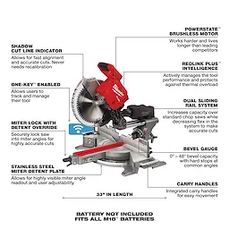 M18 FUEL™ 12" Dual Bevel Sliding Compount Miter Saw w/ One-Key Walkaround