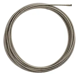 3/8" x 50' CABLE is a coiled, metal cable designed for plumbing and draining applications. It features a robust, flexible construction suitable for navigating pipes and clogs.