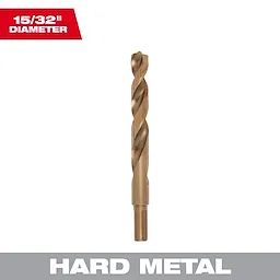 Milwaukee drill bit model 48-89-2327, 15/32 inch diameter, suitable for hard metal drilling applications.