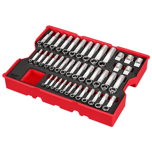 NEW 77 pc. 1/4”, 3/8”, & 1/2” Drive Metric Socket Set with Tray for PACKOUT™ Drawers
