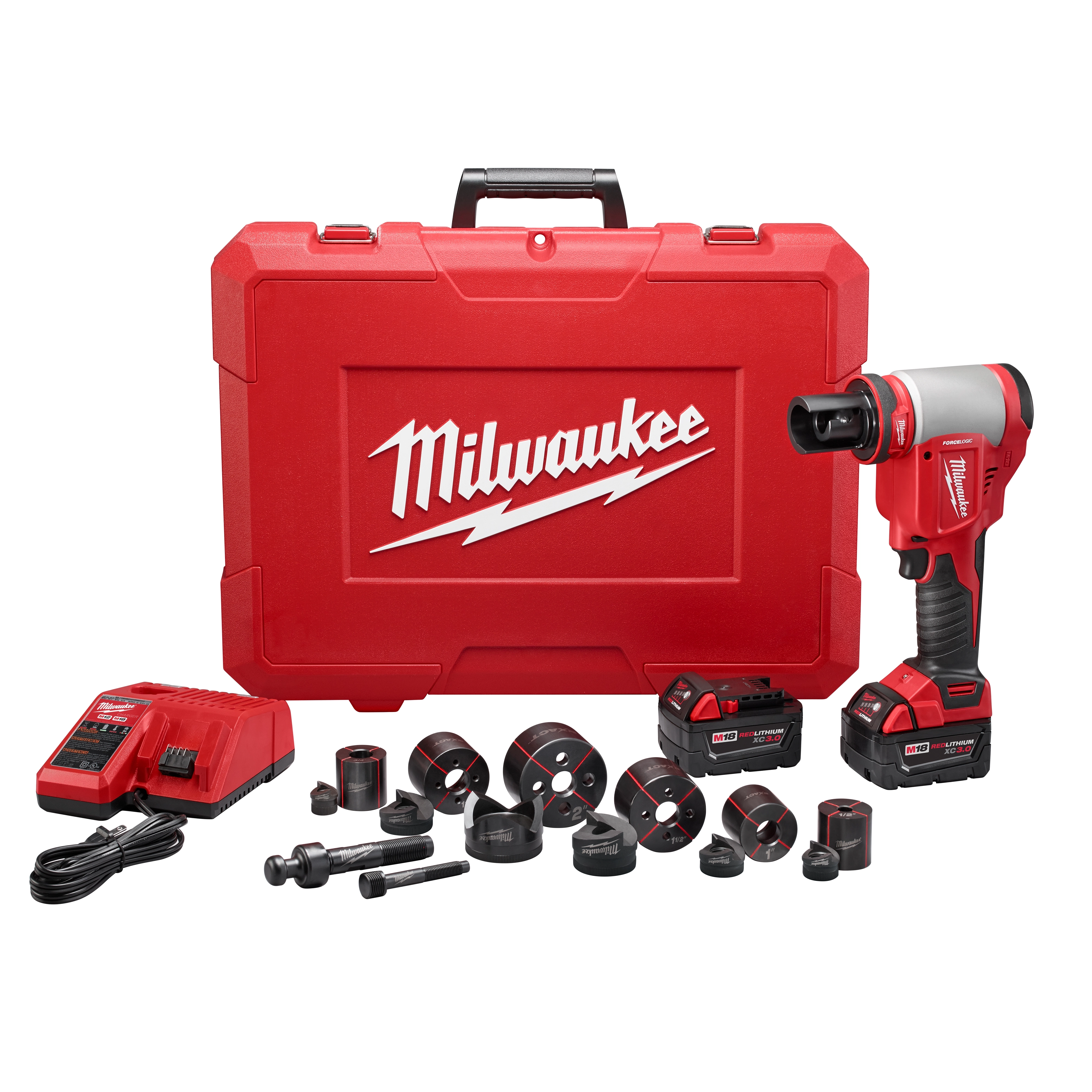 M18 FORCE LOGIC™10 Ton Knockout Tool Kits:
2676-20; 2676-22; 2676-23