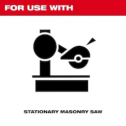 Bonded Abrasives for use with stationary masonry saws, depicted by a black icon of a saw on a white background.