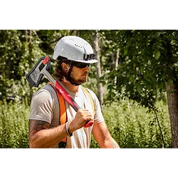 Worker using the 26” Splitting Axe