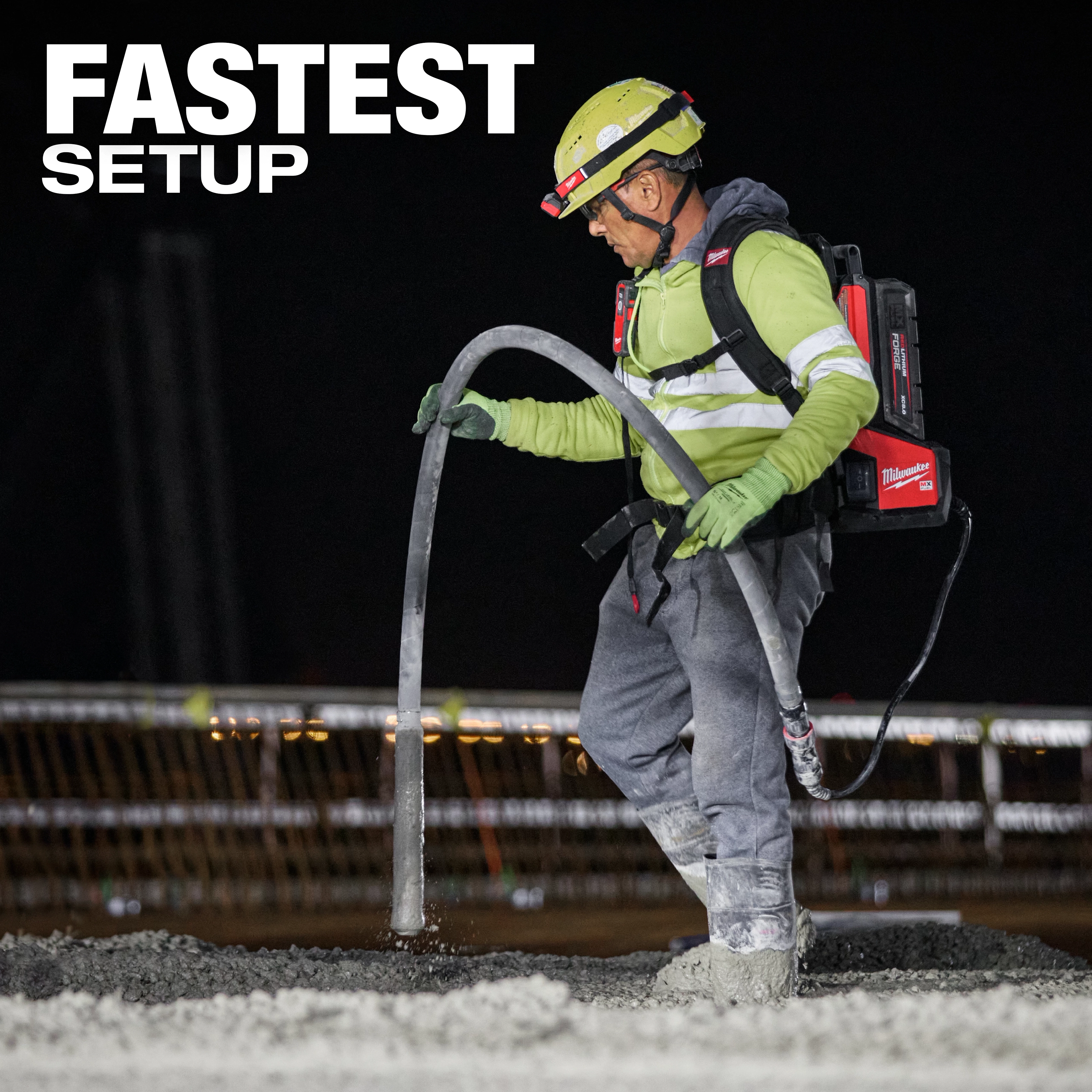 MX FUEL™ Backpack High Cycle Concrete Vibrator w/ 7' Whip / 1.75" Head