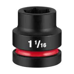 SHOCKWAVE Impact Duty 1" Drive 1-1/16" Standard 6 Point Socket, black with a red ring near the base.