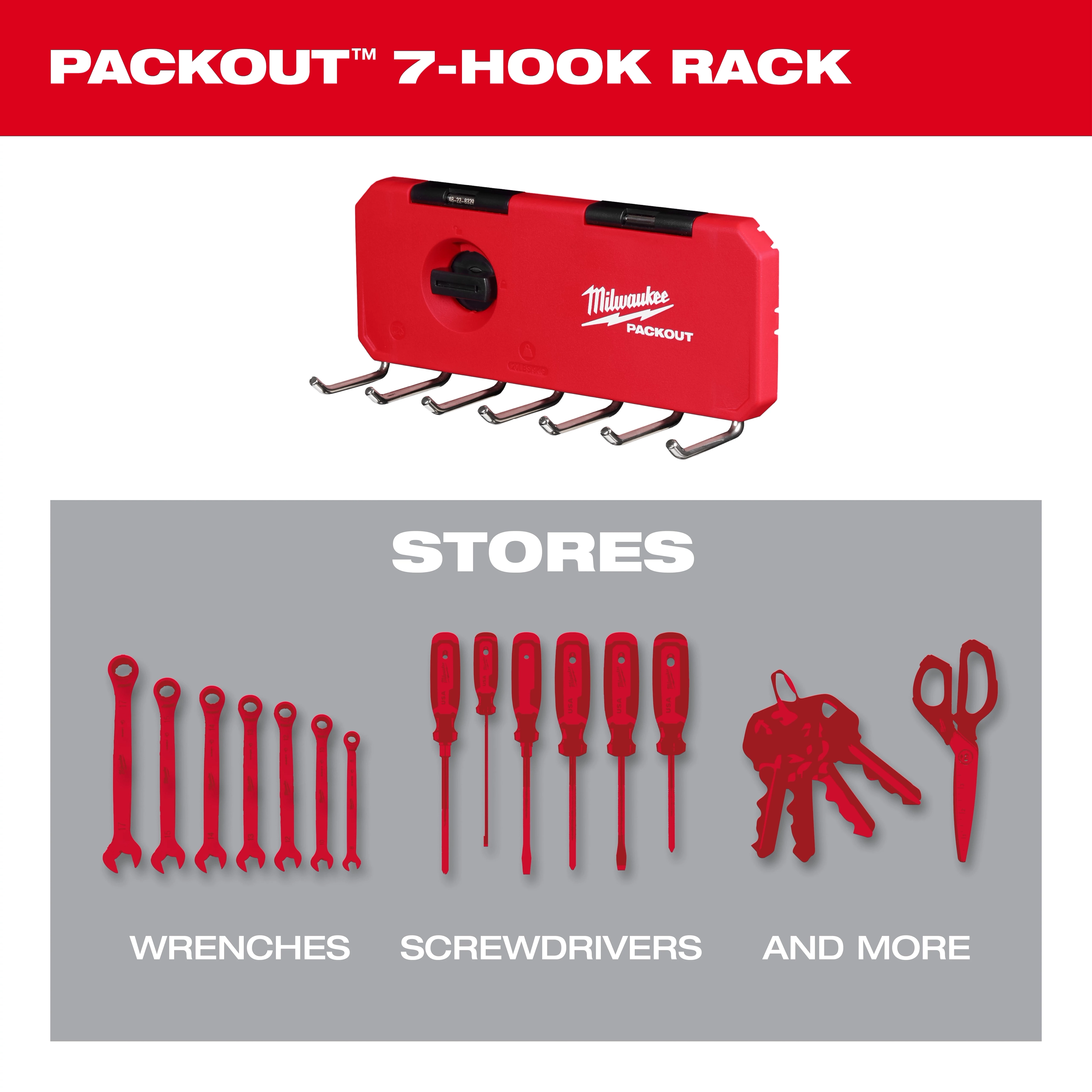 PACKOUT™ 7-Hook Rack