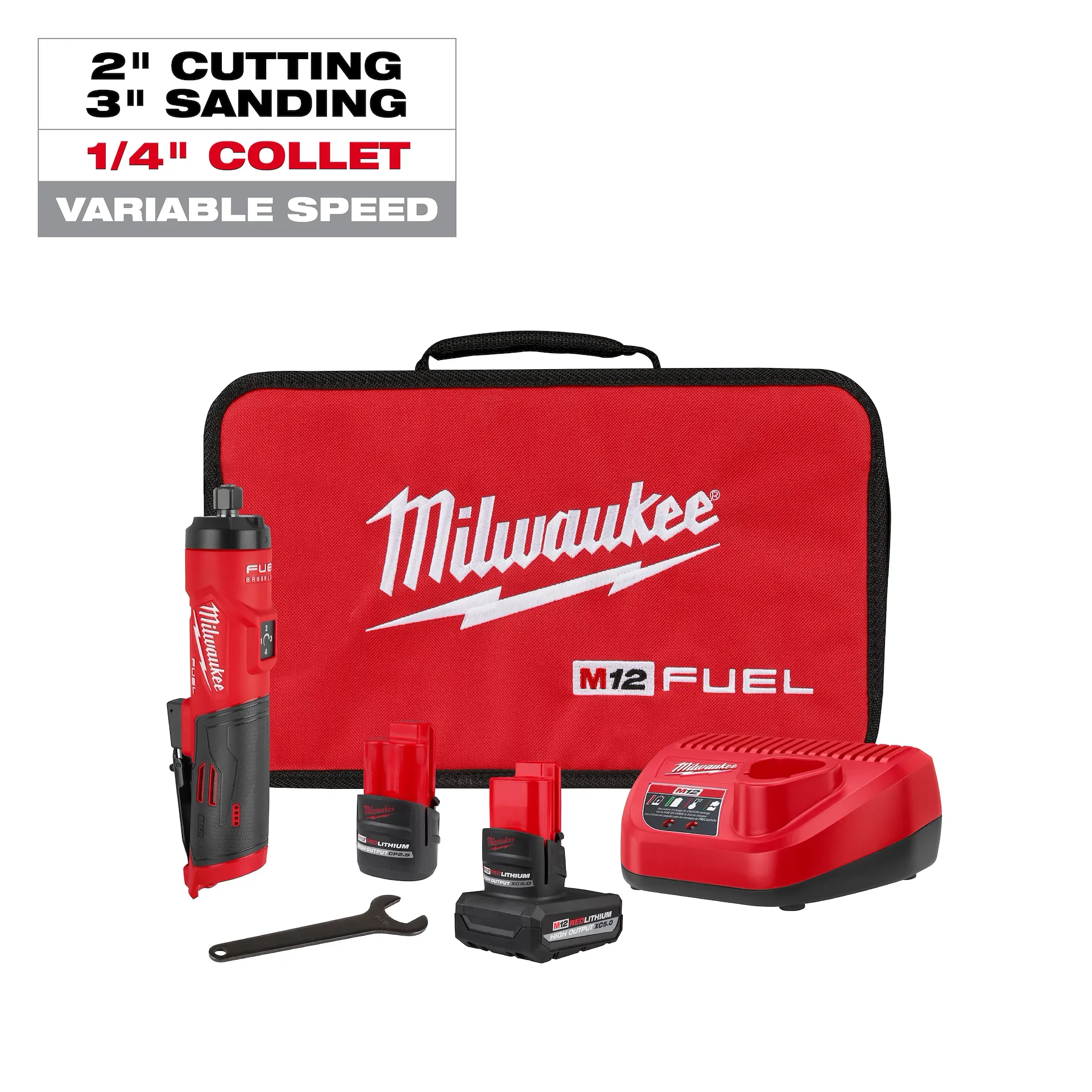 Milwaukee M12 FUEL 1/4 inch Straight Die Grinder Kit 3486-22