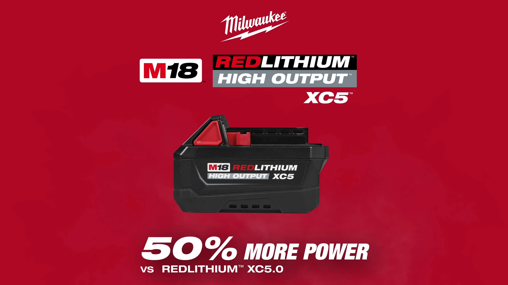 M18 REDLITHIUM HIGH OUTPUT XC5 Resistant Battery Pack.