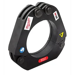 4” IPS XL Ring for M18 FORCE LOGIC Long Throw Press Tool in black, featuring various labels, bolts, and a warning symbol.