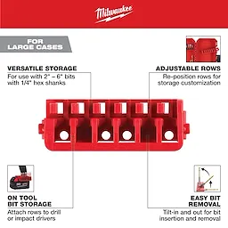 MILWAUKEE® Large Case Rows for Impact Driver Accessories
