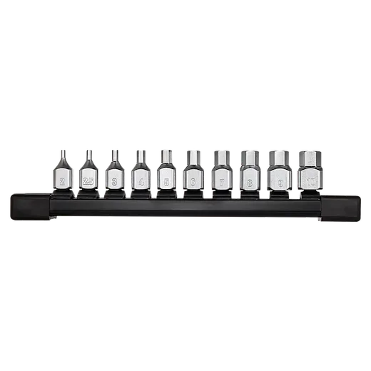10pc 1/4” Drive Low-Profile Hex Bit Socket Set - Metric